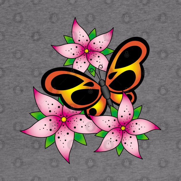 Butterfly Flowers by OrneryDevilDesign